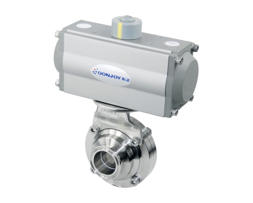 Horizontal pneumatic butterfly ball valve