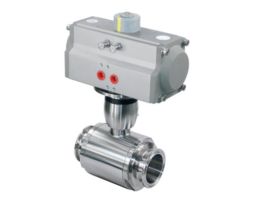 Horizontal pneumatic straight ball valve