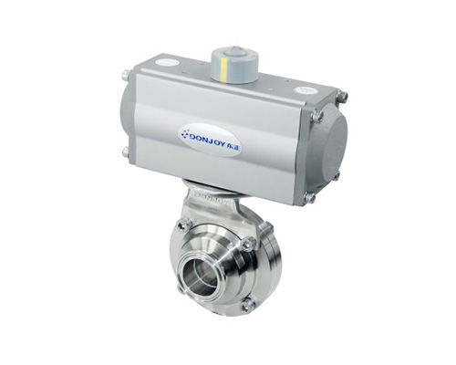 Horizontal pneumatic butterfly ball valve