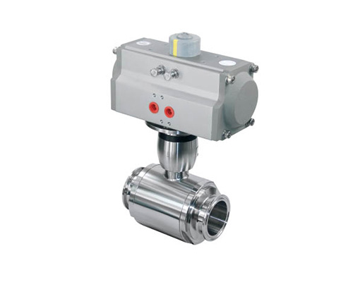 Horizontal pneumatic straight ball valve