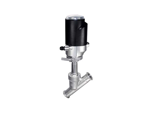 Proportional electric adjustment angle seat valve