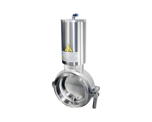 Vertical pneumatic powder butterfly valve