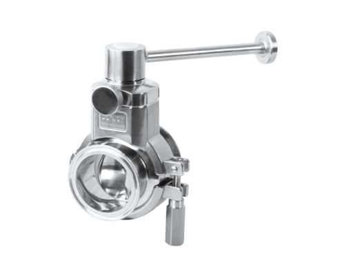 Powder butterfly valve