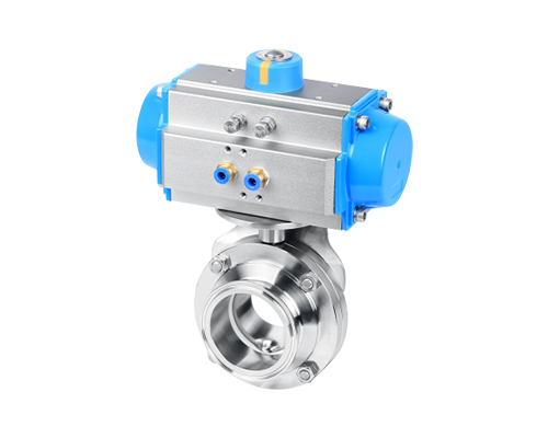 Horizontal pneumatic butterfly ball valve